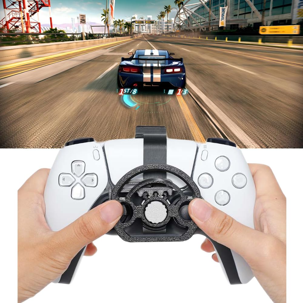Mini volante para P5 y para P5 Pro/Slim Mando auxiliar para videojuegos Accesorios para volantes de repuesto (Negro)
