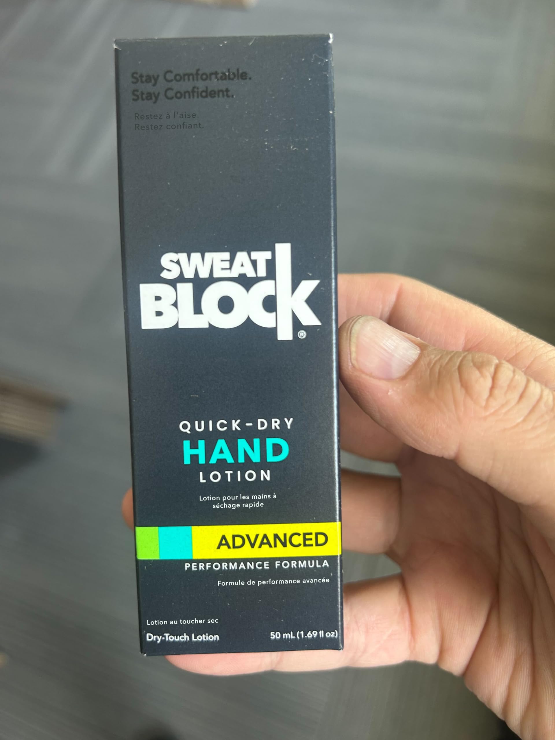 SweatBlock Lotion anti-transpirante pour les mains pour paumes moites - 50 ml - Taille de voyage - Traitement de l'hyperhidrose à séchage rapide pour homme et femme - Formule non irritante testée