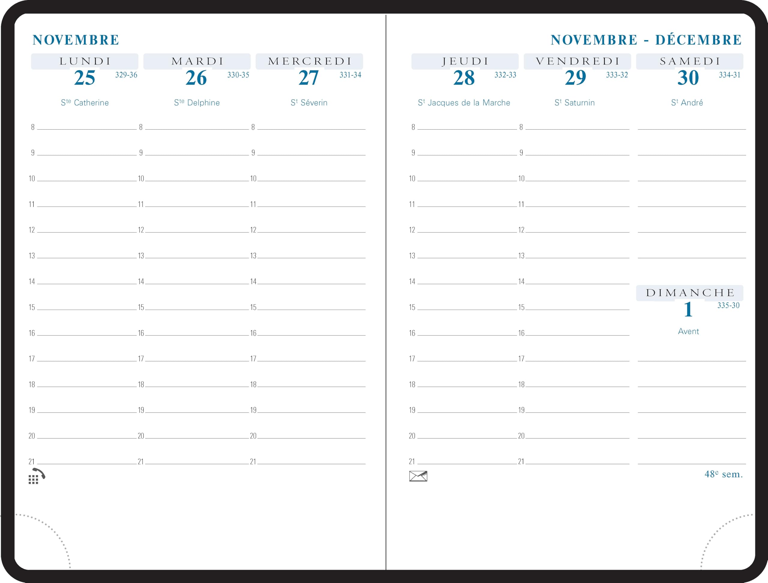 Exacompta - 150846E - Agora SAS Week to View Refill 15-10.5 x 15.5 cm - August 2023 to August 2024