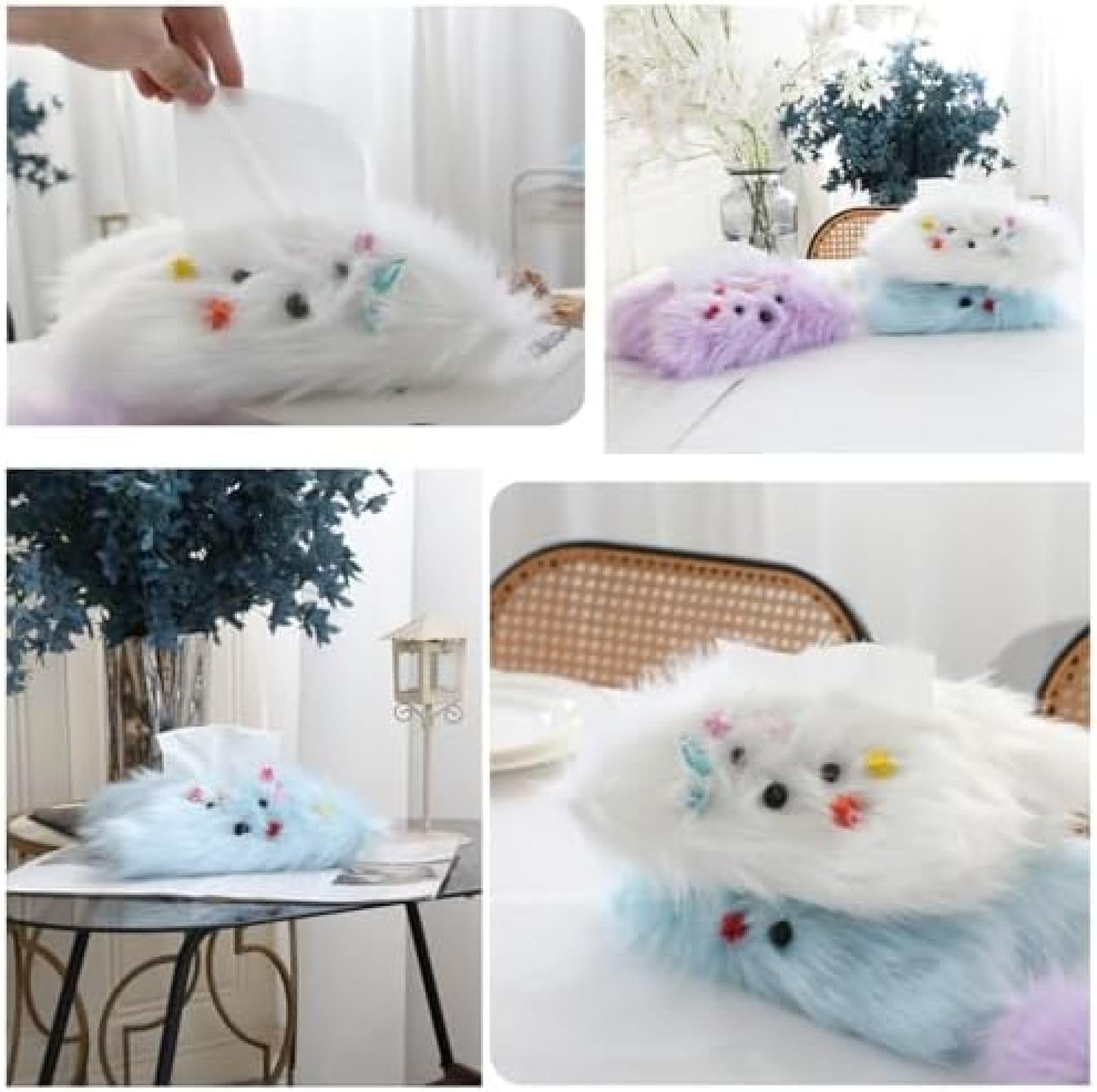 Amazon｜Malijuan(売店)もこもこティッシュケースおもしろかわいい白色