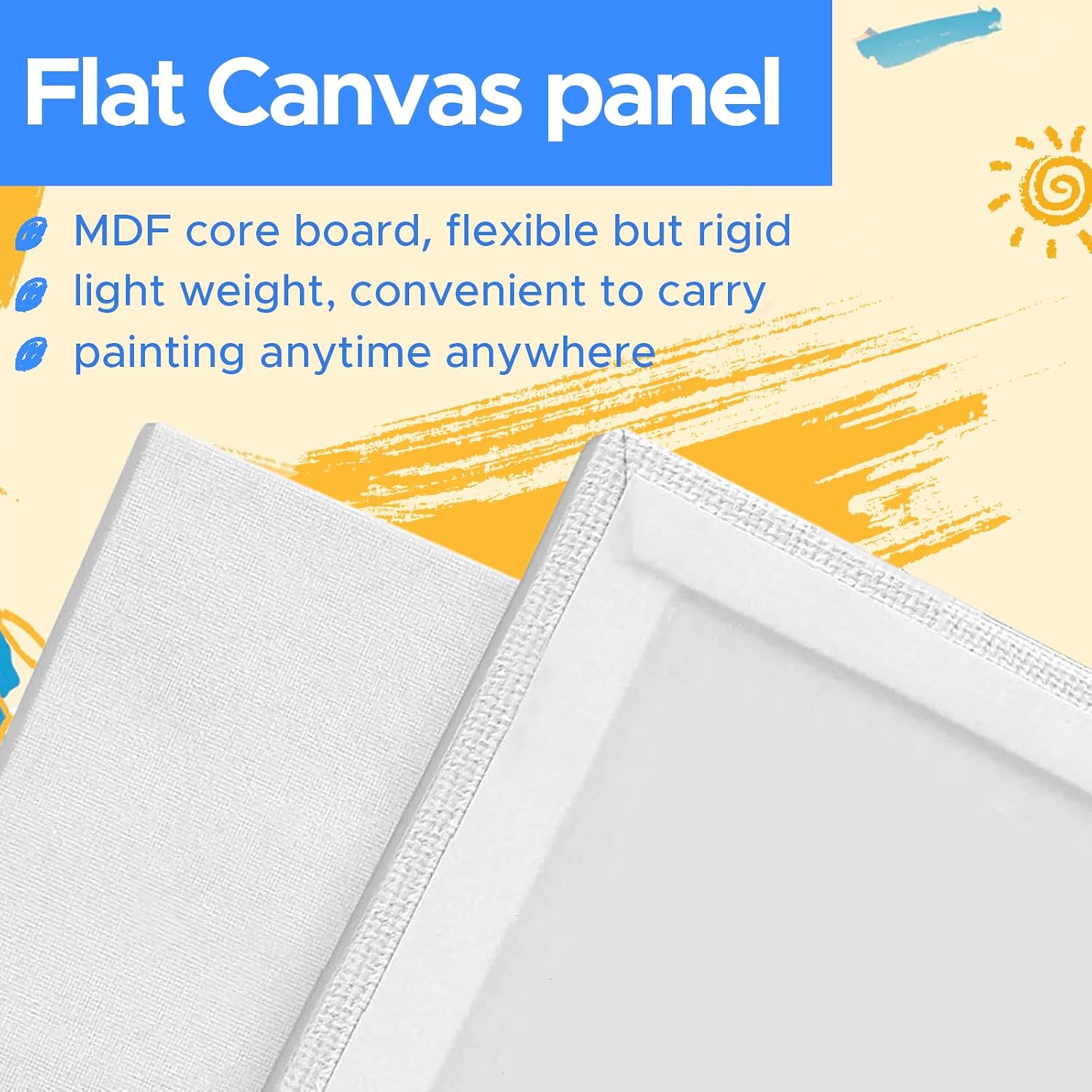 100 Pack Bulk Canvases for Painting 8x10 Inch, Flat Paint Canvas Panel