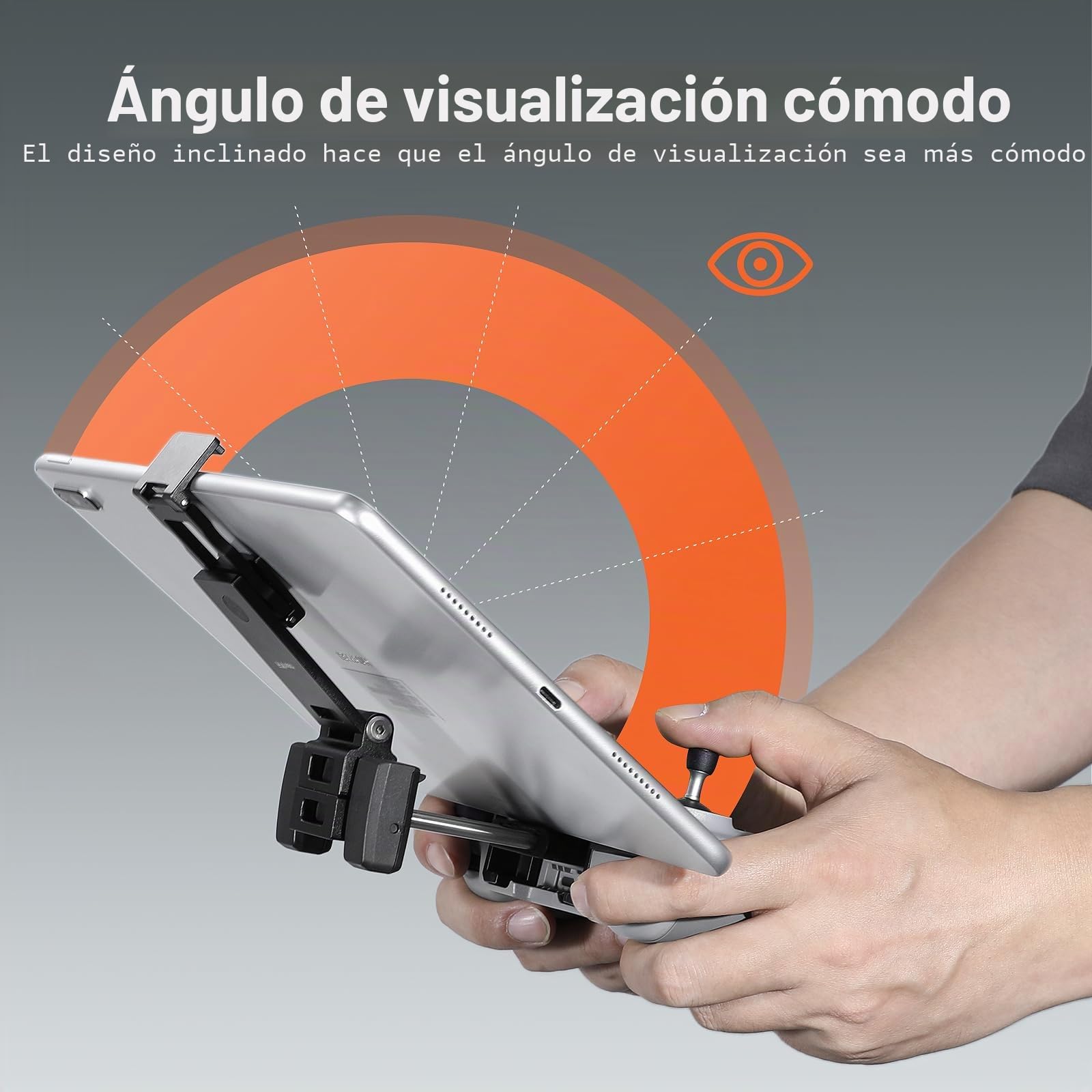 FPVtosky Soporte de desmontaje para Tableta dji Lito 1/ X1 / Mini 5/4 / 4K/2 SE/Neo/Air 3/Flip, 7-12 Pulgadas Plegable Soporte de Montaje para iPad, Incluye Collar y 2 Cables para dji RC-N1/N2/N3