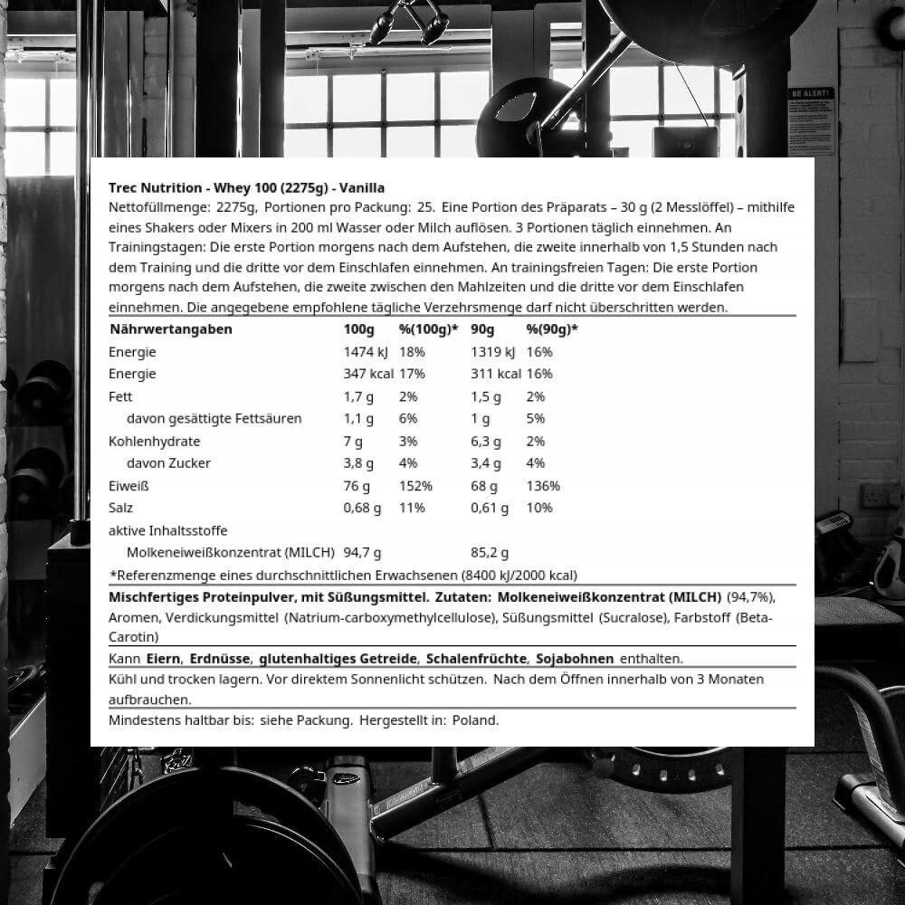 Trec Nutrition Whey 100 (2275g) Vanilla - Białka - Koncentrat białka serwatkowego