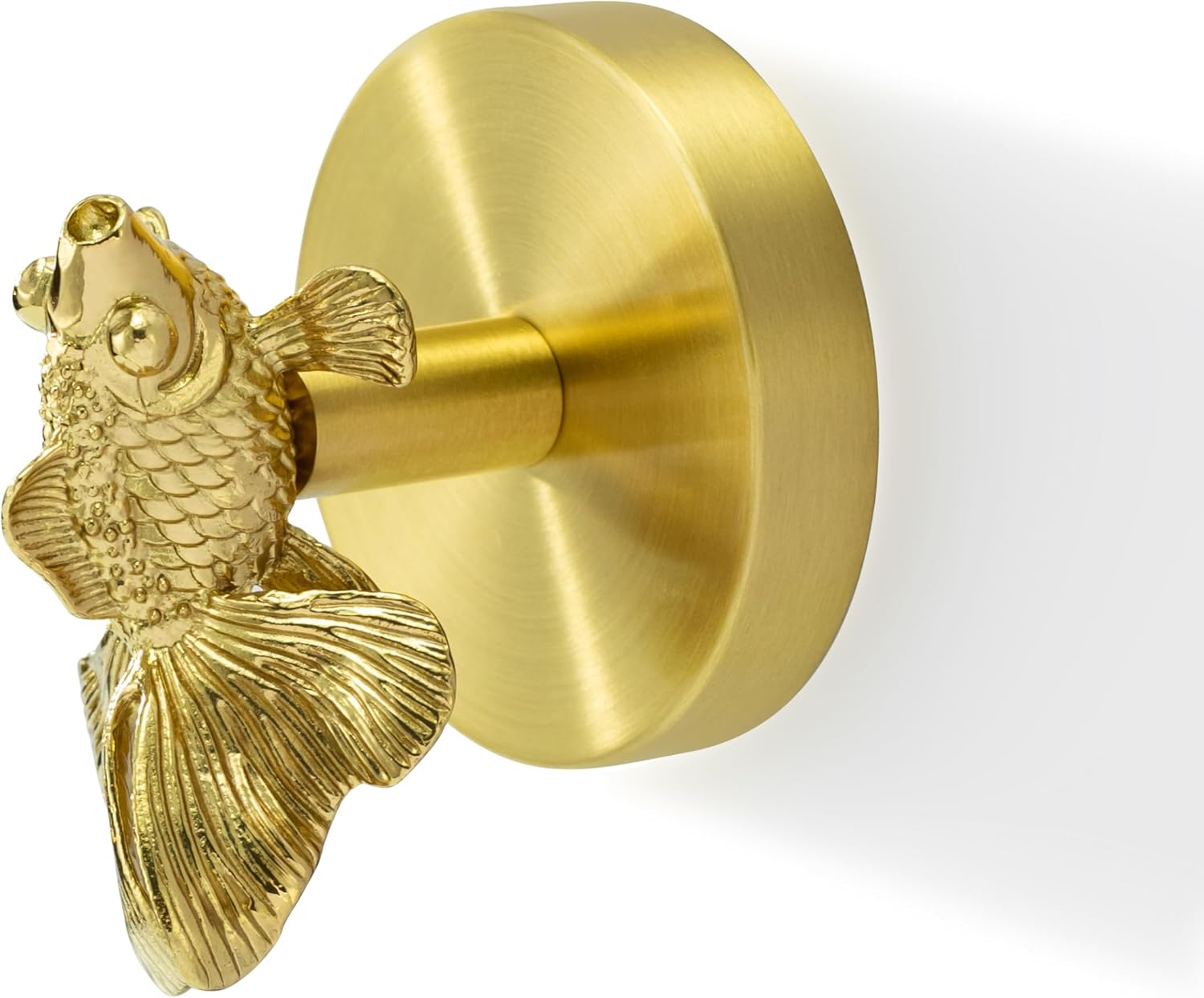 MFYS Brass Fish Coat Rack Robe Wall Hooks Hat Dragonfly Hanger for Bedroom Kitchen Various Shapes Animal Deer Decor Home Accessories (1, Fish)