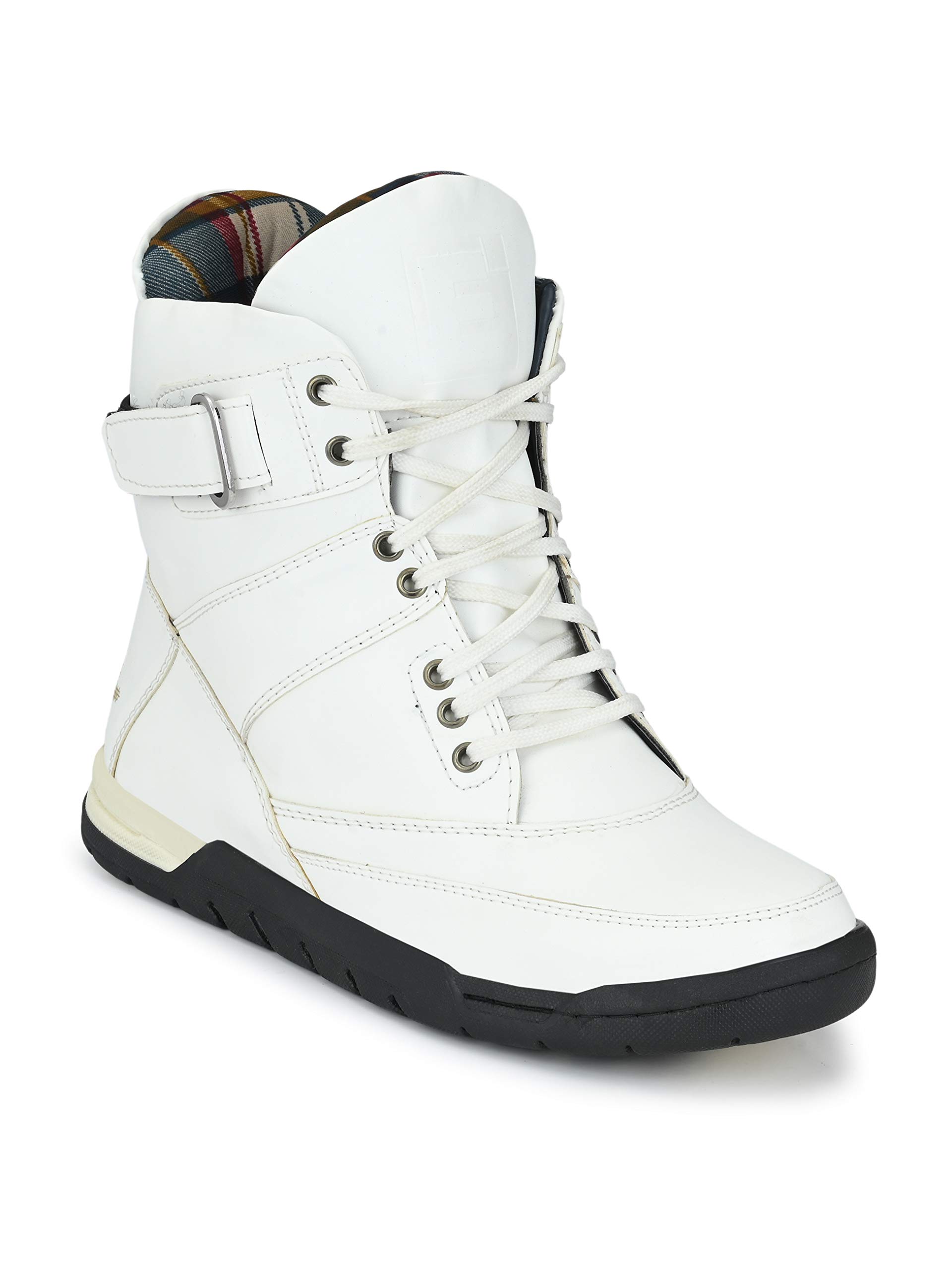 eego italy Men's Premium High Top Boots (NR-6-White-11)-picture-18