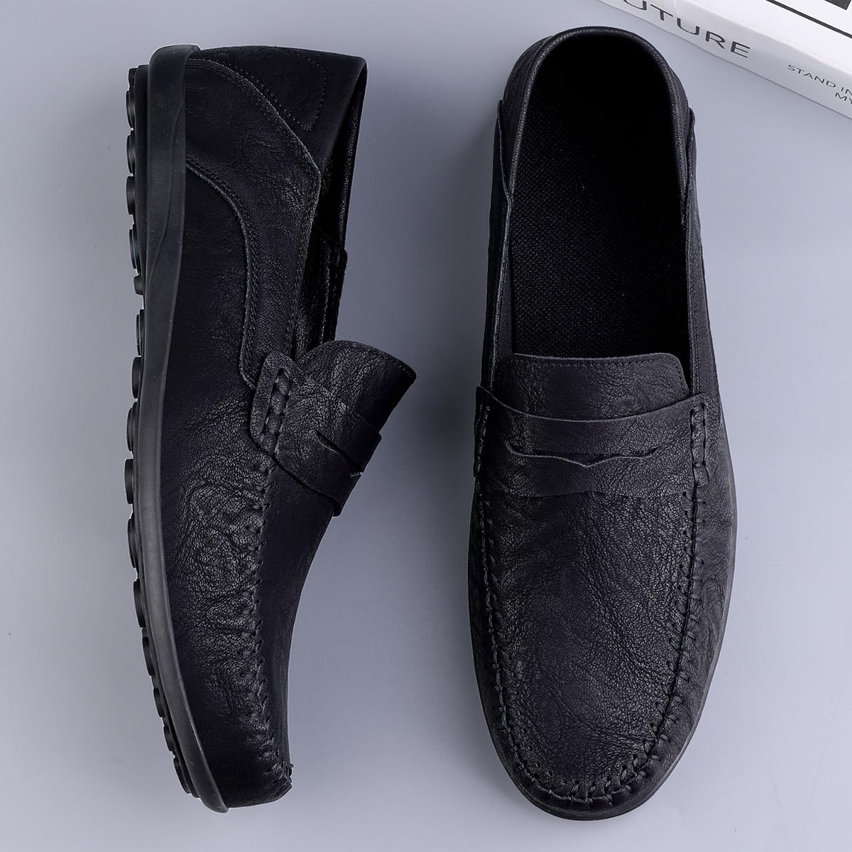 Classic Penny Loafers Hombres de Gamuza Penny Mocasines Cómodo Zapatos de conducción Oxfords Moda Zapatillas 38-49 EU