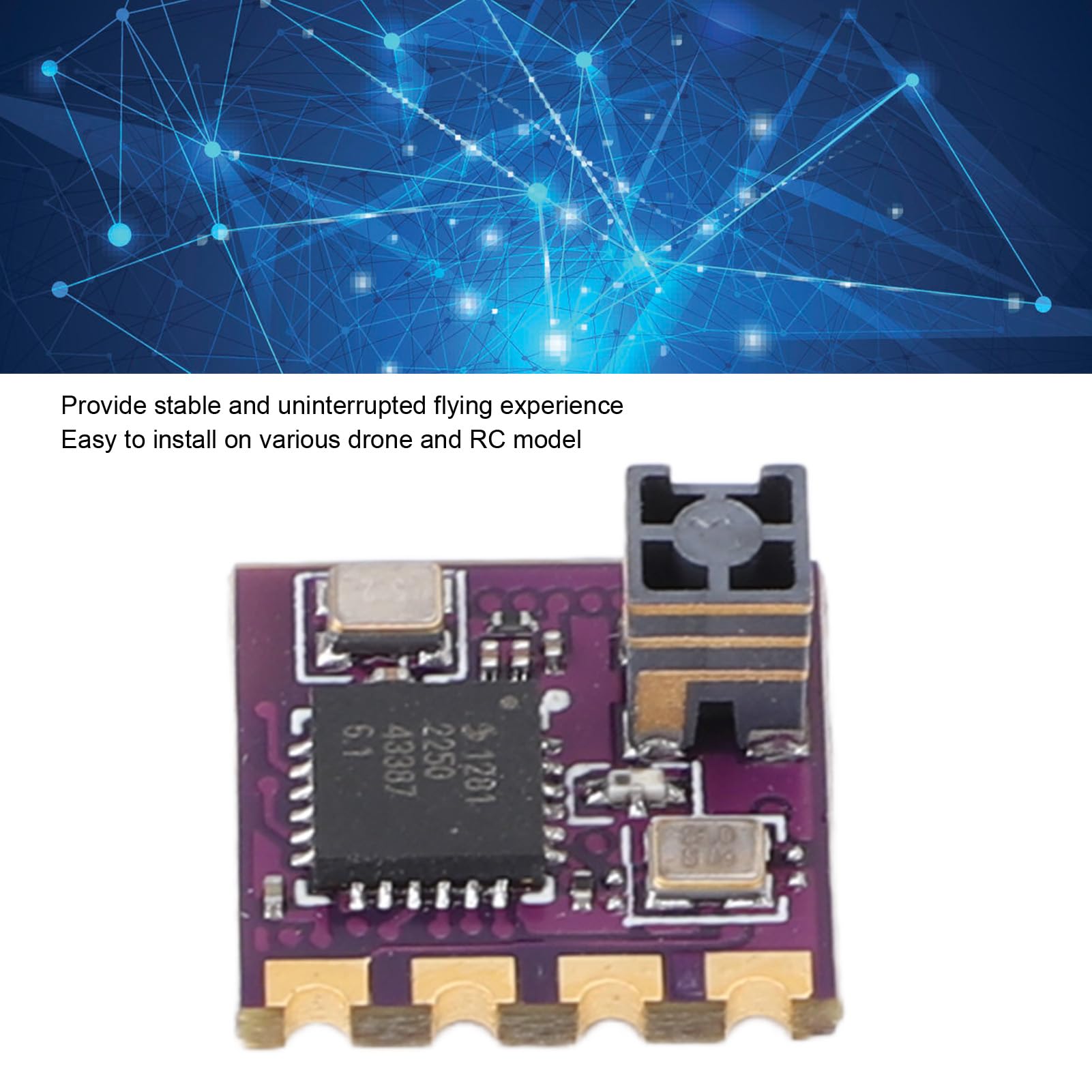 Yunseity for Happymodel 2.4G ELRS EP2 TCXO Receiver, EXPRESSLRS Nano Long Range Receiver Micro TCXO Temperature Stability Module for Various RC Drones