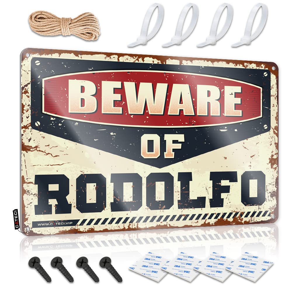 Metal Wall Decoration Stuff For Men Space Pretty Nice Beware Of Rodolfo - Easy To Hang Art(30X40CM)