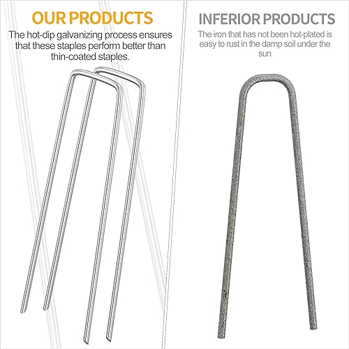 Miniatura 4 de WAENLIR Tela de barrera de malezas resistente de 5 x 100 pies y 5.8 onzas con 50 grapas de jardín de 6 pulgadas