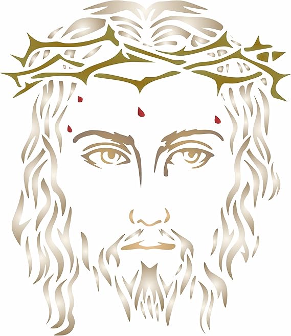 Plantilla de Jesús, 35,5 x 40,6 cm de largo, corona religiosa cristiana