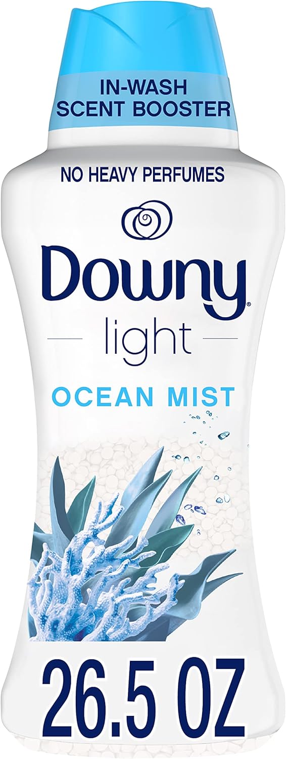 Downy Light Laundry Scent Booster Beads for Washer, Ocean Mist, 26.5 oz, with No Heavy Perfumes