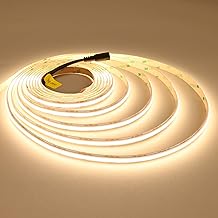 JOYLIT 24V COB LED Streifen 5M 3000K Warmweiss 2200LM/M Sehr Hell Innen, UL CE PRO 288LEDs/M CRI 92+ 19W/M Dimmbar LED Band Selbstklebend, 120° Weiße LED Strip Beleuchtung (Netzteil Nicht Enthalten)
