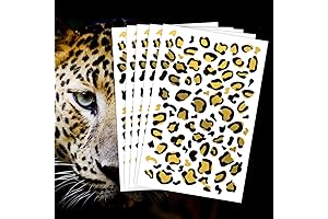 Gold Leopard Print Temporary Tattoos 5-Pack: Unleash Your Inner Feline Beauty