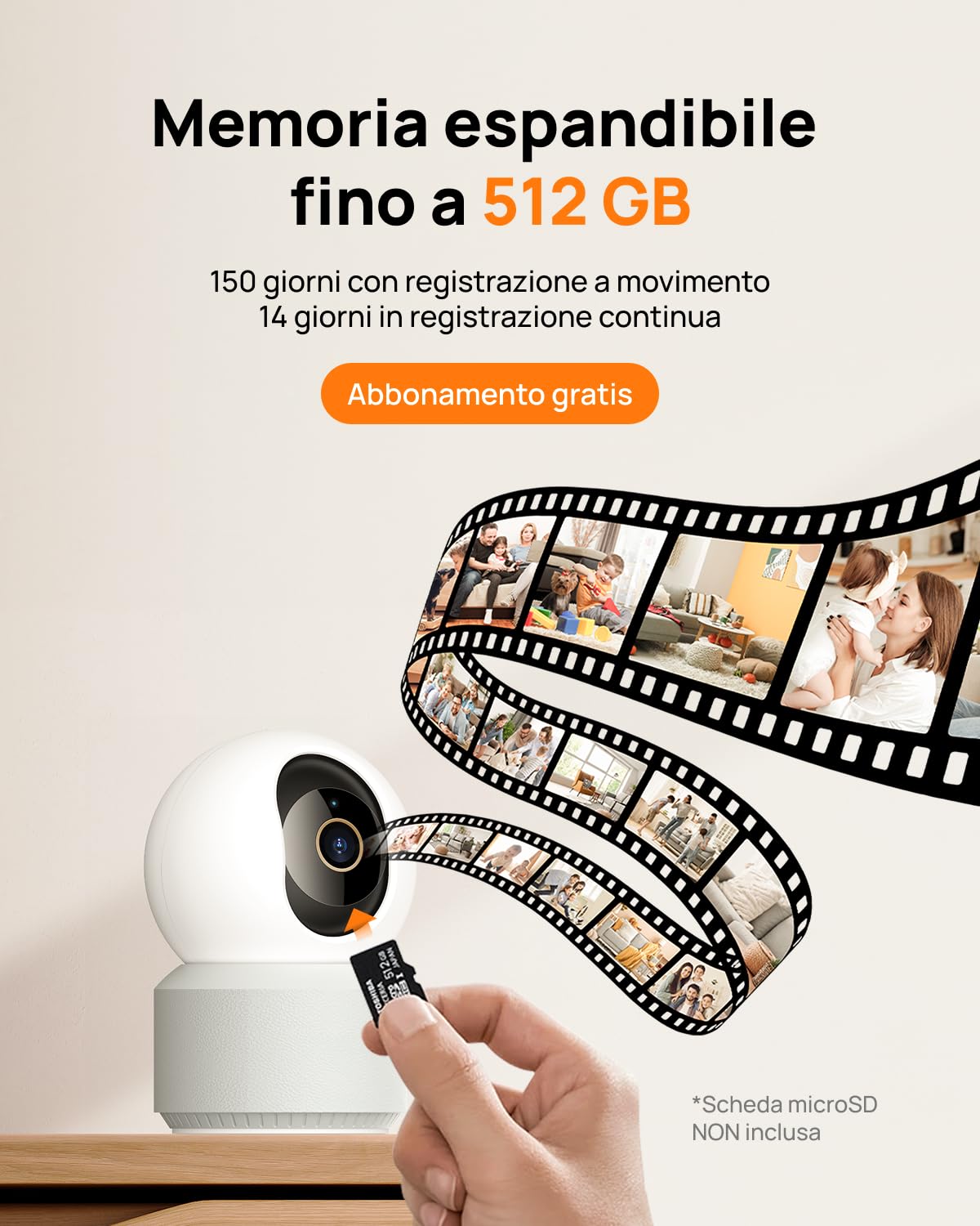 Anona Pano 4K Telecamera WIFI Interno, 8MP Videocamera Sorveglianza Animali/Cane/Bambino, 360° PTZ, Wi-Fi 6 2,4/5G, Auto-Tracking, Rilevamento AI Persone/Animali/Pianto, Privacy, Audio Bidirezionale