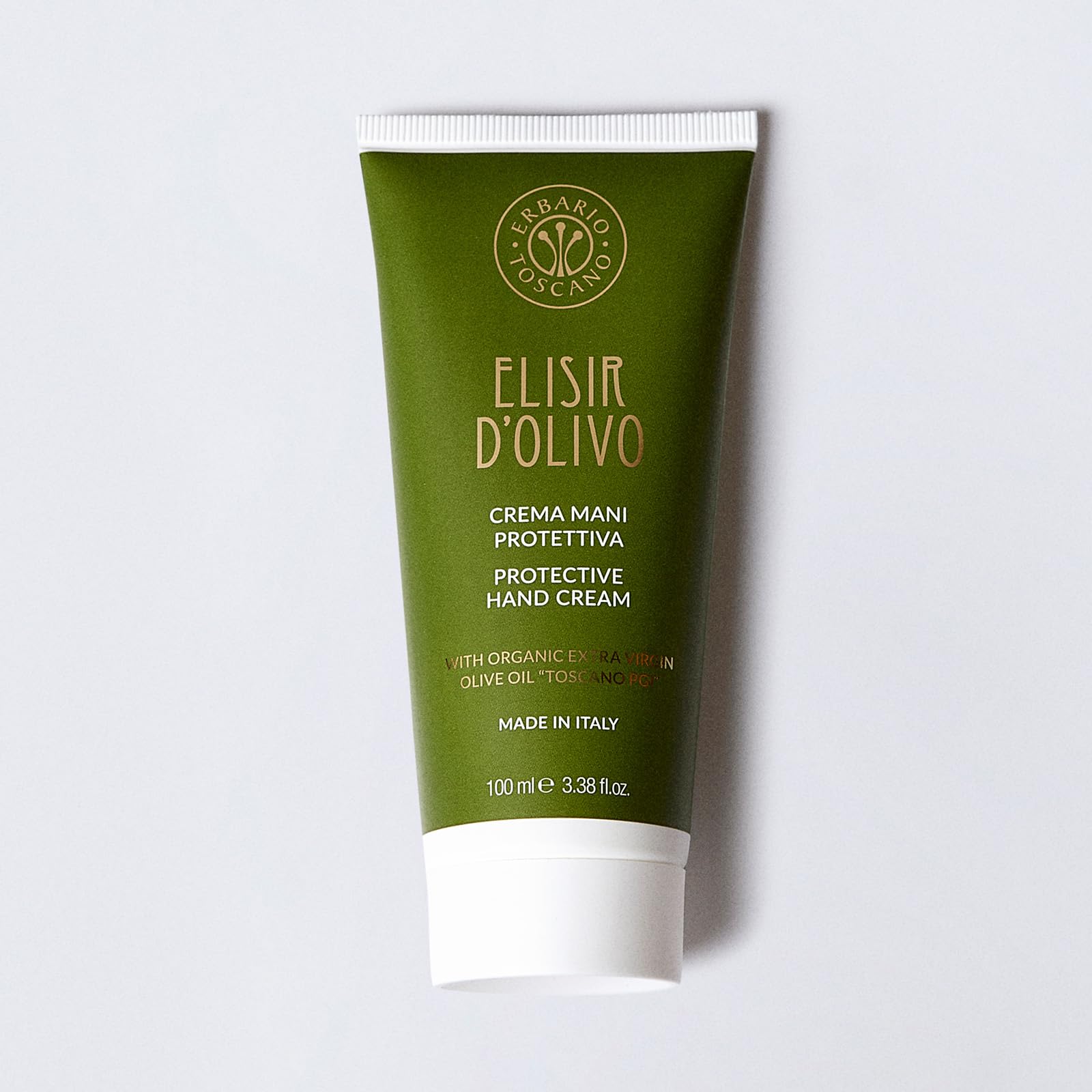 ERBARIO TOSCANO - Crema Mani Protettiva Elisir D'Olivo Trattamento Nutriente e Ristrutturante con Olio Extra Vergine di Oliva Bio Toscano IGP 100ml
