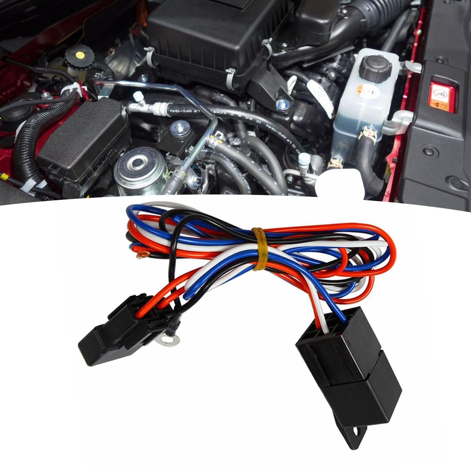 Kit Cablaggio Ventola di Raffreddamento Elettrica da 3/8 Pollici per Ventole da 10 Pollici 12 Pollici 14 Pollici 16 Pollici 185 ℉ On 175 ℉ Off Relè Impermeabile Sensore