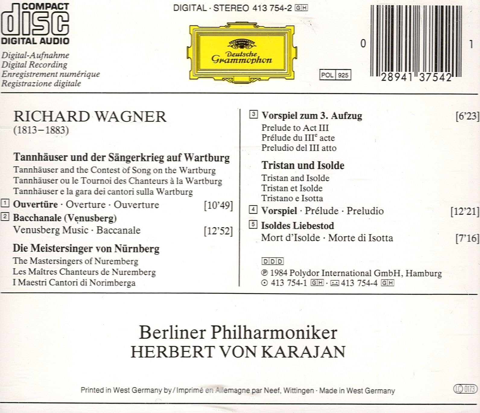 Opera Music/Tristan & Tannhauser Overtures