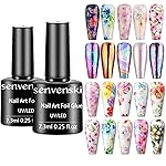 senvenski Nail Foil Glue Gel, 7.3ml x2 Tranfer Glue for Nails Art Stickers Foil Transfer Gel Soak Off DIY Manicure Kit Set UV LED (TB007)
