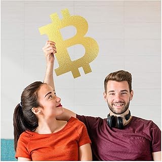 BitCoin Photo Prop Gold Coin Photo Cut Out Cryptocurrency Photo Prop BitCoin Artwork Prop Giant BitCoin Prop Sign Size 36x24 and 18x24