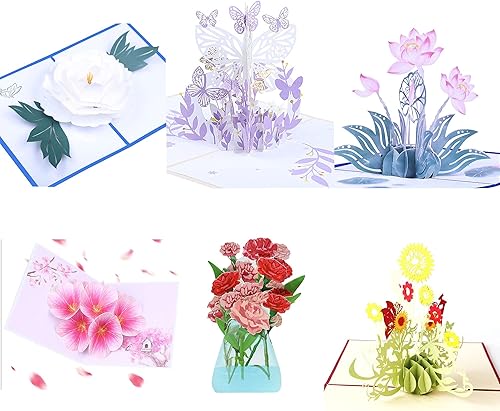 Miniatura 5 de WESAPPINC Paquete de 6 tarjetas de felicitación 3D, tarjetas de Navidad, postales desplegables, tarjetas de aniversario de cumpleaños para padres,
