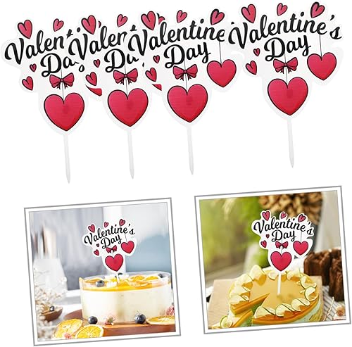 Miniatura 3 de 4pcs Flag Wedding Topper Valentine Dessert Toppers Party Cake Ornament Wedding Ceremony Decorations Red Decor Paper Cups Anniversary Cake Decor