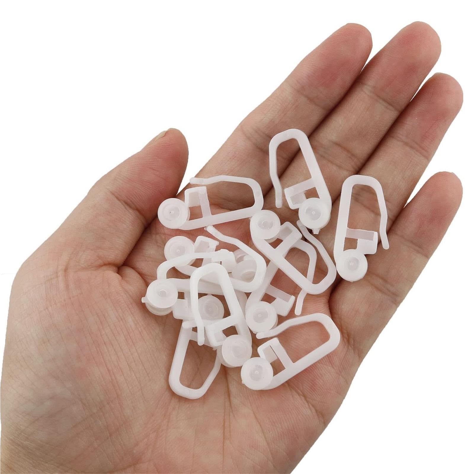 50 ganci per tende in plastica bianca