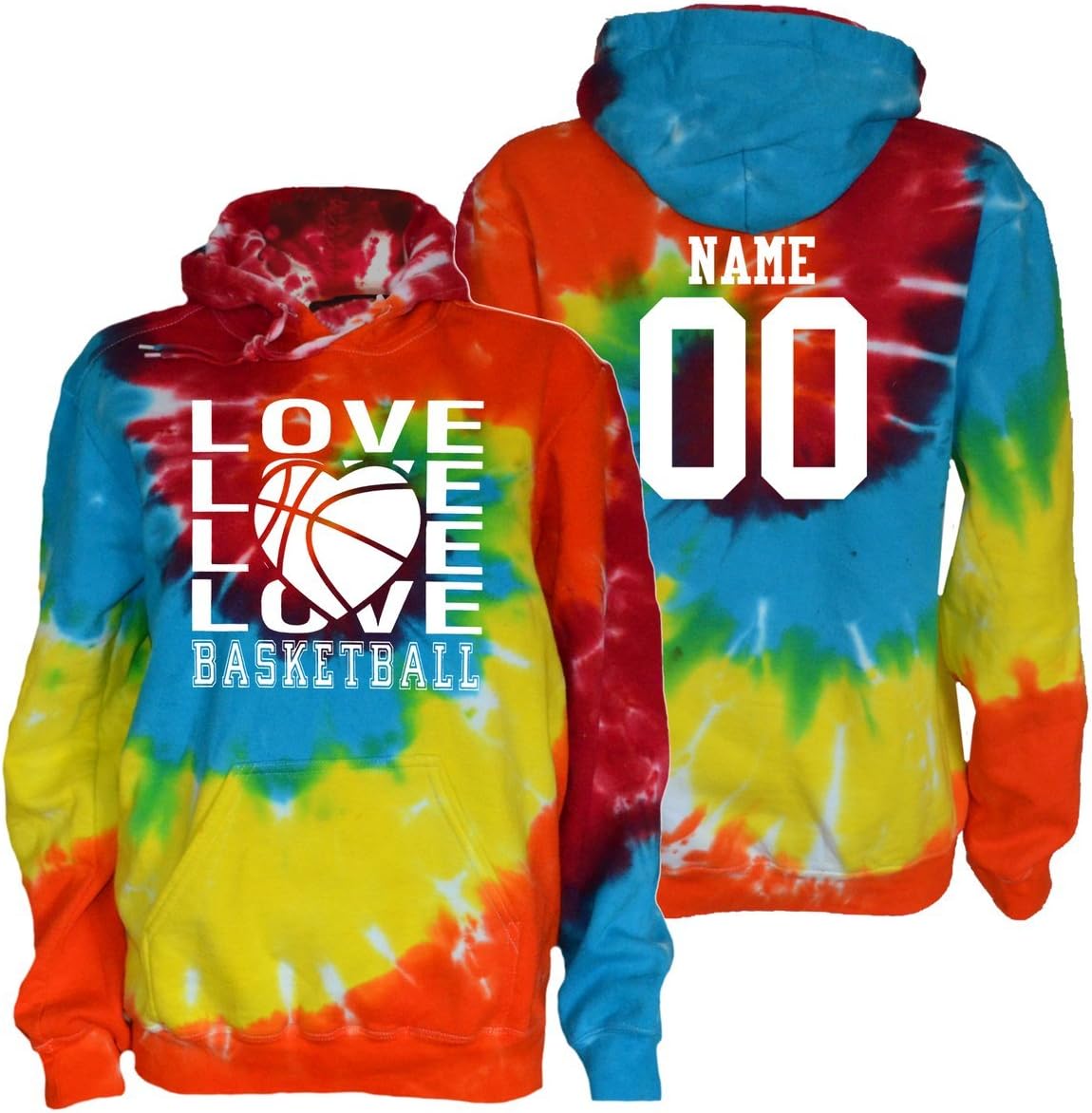 JANT girl Custom Basketball Tie Dye Sweatshirt - Love Basketball Logo