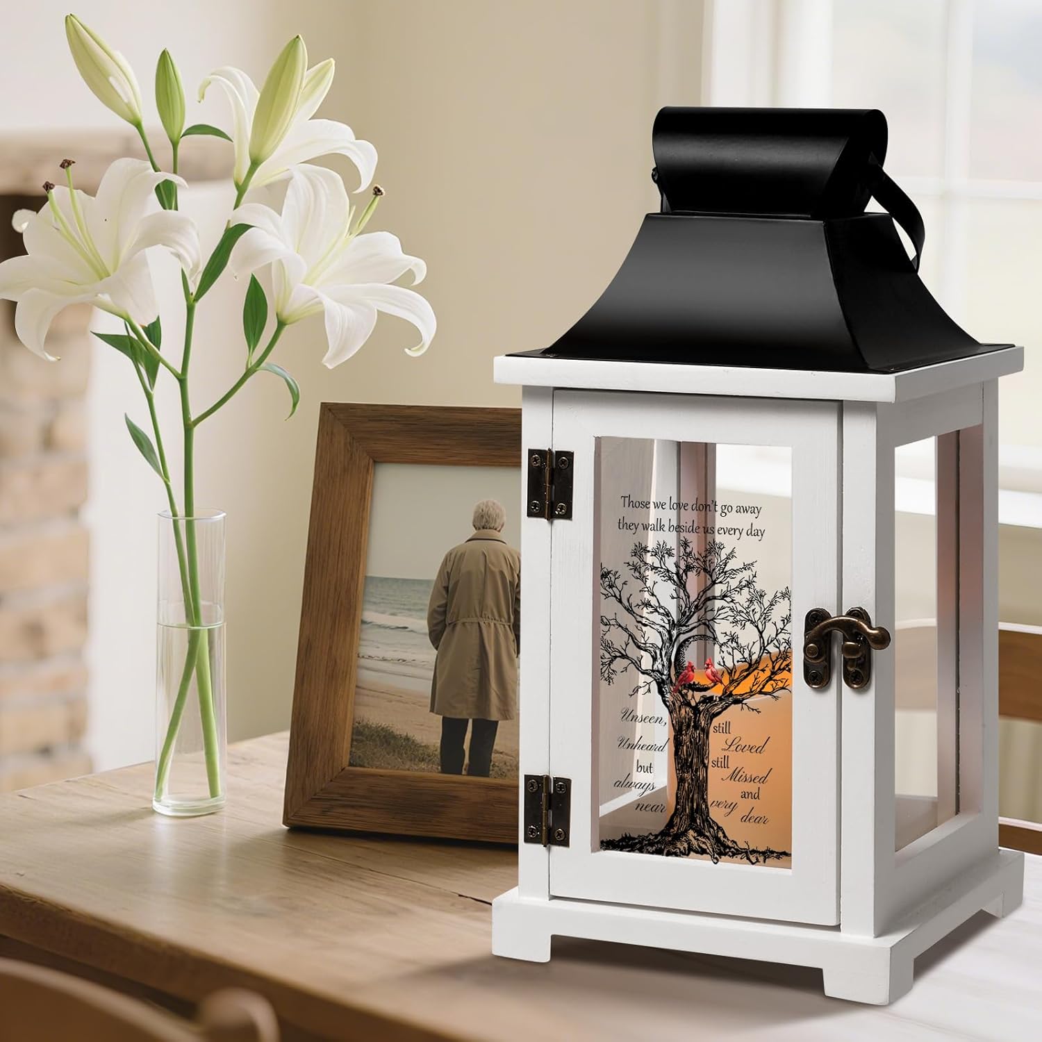 Memorial Lantern, Sympathy Bereavement Gifts for Loss of Loved One Mother Father, Sympathy Lantern Thoughtful Funeral Gifts in Memory of Loved One - Image 3