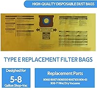 Vista 6 de Filtro de repuesto para Shop Vac 90304 90350 90333, bolsas de vacío para aspiradora Shop Vac de 5 a 8 galones, filtro de funda de espuma 90585