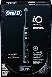 Oral-B Escova de Dentes Elétrica Recarregável Io Series 10 com Sensor de Pressão Visível para Proteger As Gengivas, Temporizador de 2 Minutos, 7 Configurações de Limpeza, 4 Cabeças de Escova de Dentes