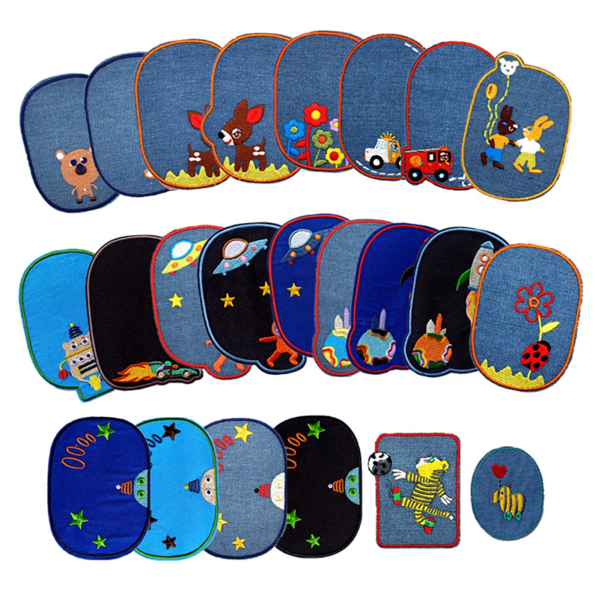 46pezzi Toppe Adesive Ricamate Per Abbigliamento e Patch Per Jeans Giubbotti e Borse Facile Applicazione Termoadesiva Decorazioni Per e Adulti