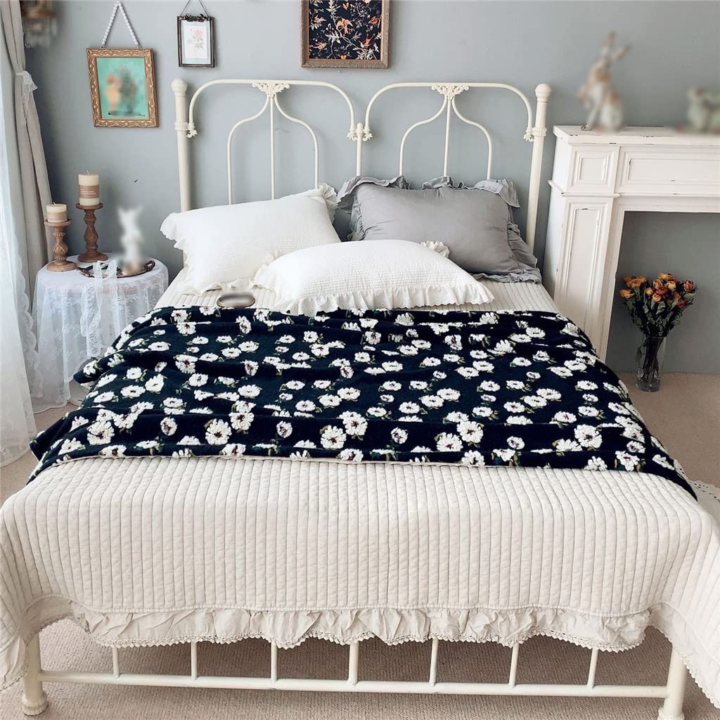 Manta de lana doudou gruesa de cachemira gris para sofa y cama