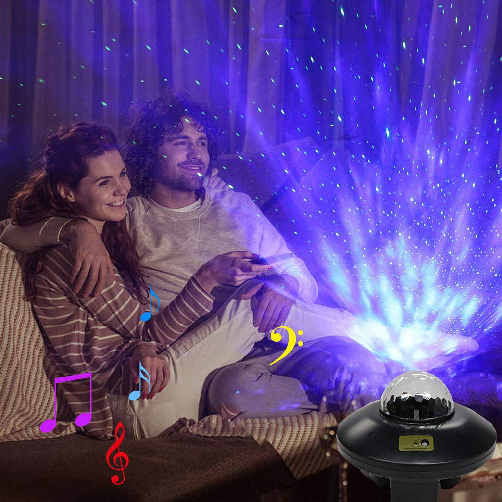 Aikenus Star Projector Night Light, Galaxy Star Projector with Bluetooth Speaker, Remote Control and Auto-Off Timer Ocean Wave Projector, Starry Stage Light Projector for Bedroom, Party, Kids Adults