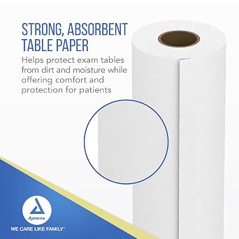 Dynarex Headrest Table Paper, 14 x 225 ft, Lavender Scented, Easy-to-Tie Tab, Pack of 200