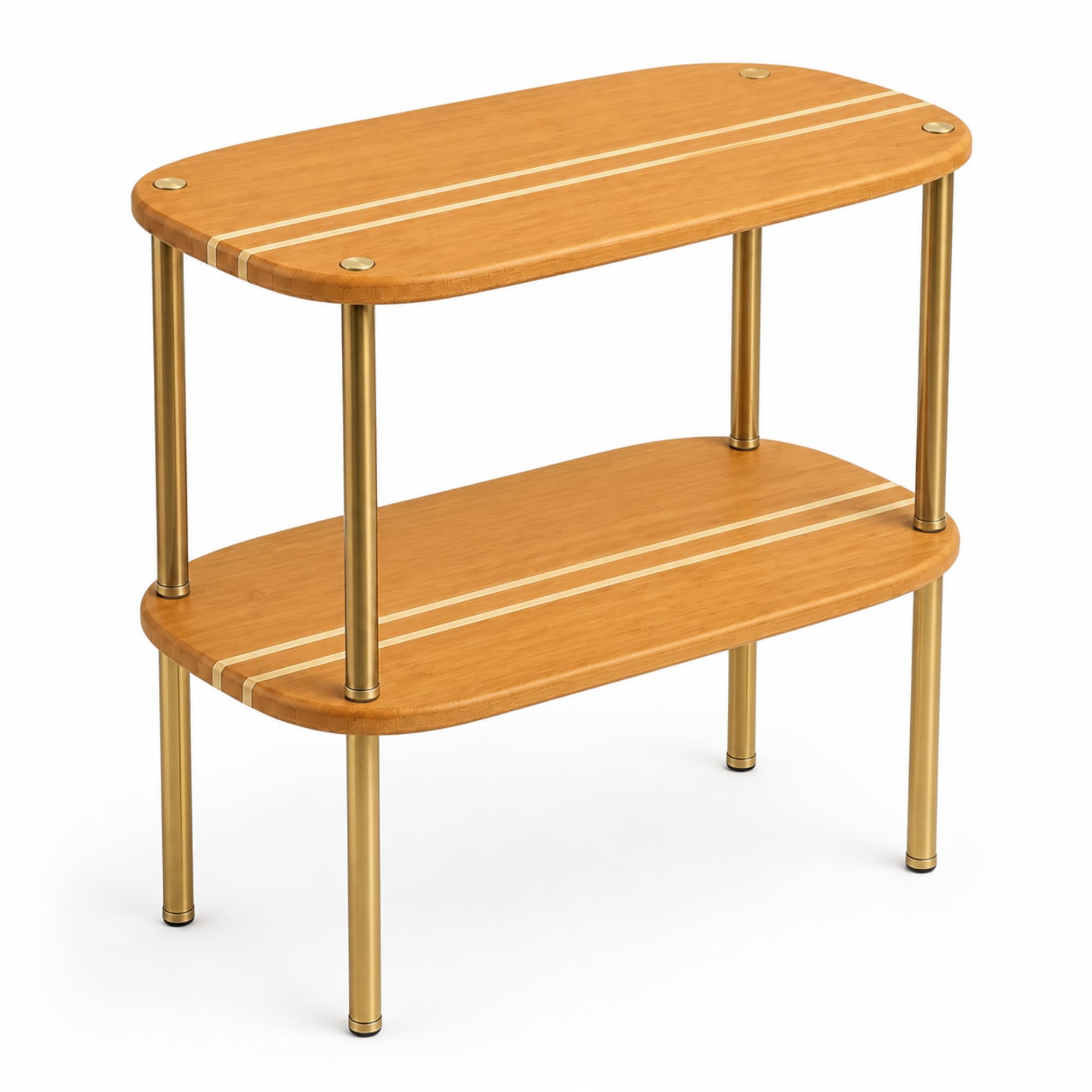 Ibyx Stackable Shelves Organizer for Kitchen, Set of 2, Bamboo, Brown