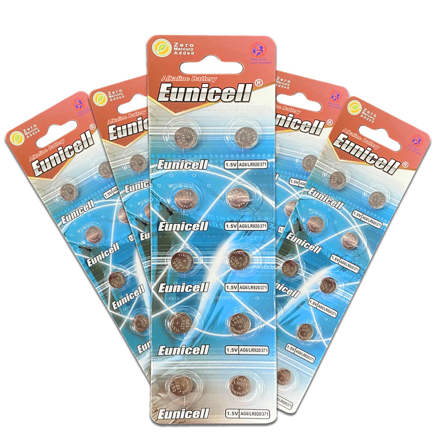Pack of 10 - LR920/AG6 Eunicell 1.5V Button Coin Cell Alkaline Batteries - Suitable for use in LED lights, Digital Voice Recorders, Toys, Blood Glucose, Cholesterol Testing, Meters, Toys — view 43
