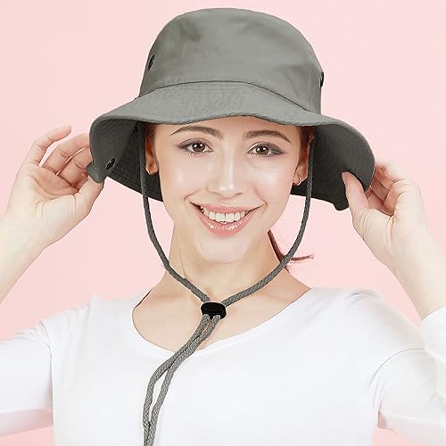 Miniatura 2 de The Hat Depot - Sombrero de safari de algodón lavado a la piedra de ala ancha plegable doble cara y sombrero de pesca