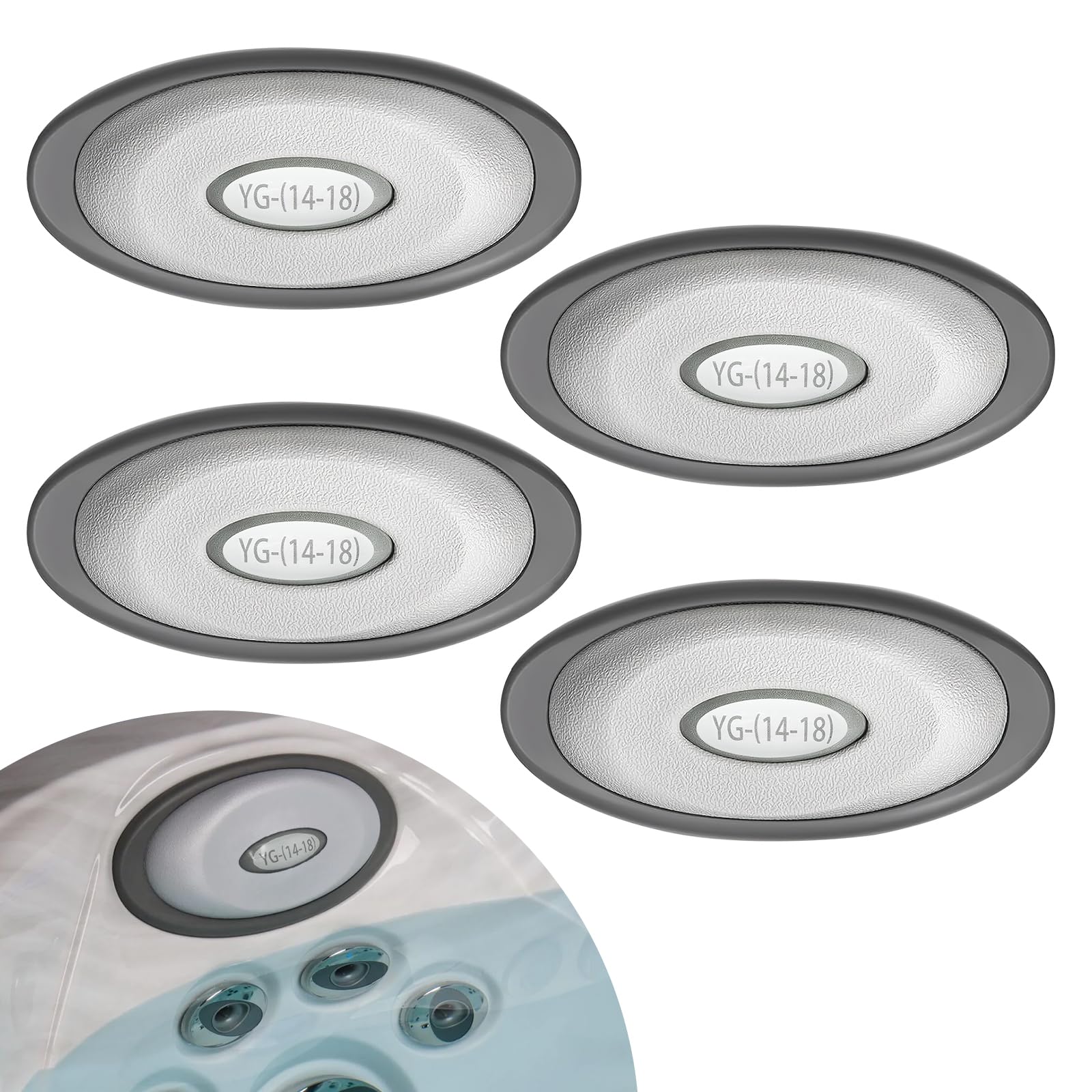 4-Pack Hot Tub Headrest Pillow Inserts 5-Star Rated Spa Pillow Replacement with Easy Snap-On Mounts Compatible with Jacuzzi