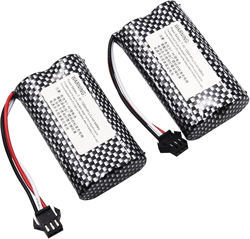 Miniatura 9 de Blomiky Paquete de 2 baterías recargables de iones de litio de 7.4 V 1300 mAh con enchufe SM3P y cable de cargador de repuesto para camión de