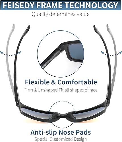 Miniatura 5 de FEISEDY Gafas de sol deportivas polarizadas para hombres y mujeres, gafas clásicas de pesca, conducción y ciclismo, protección UV400 B2234