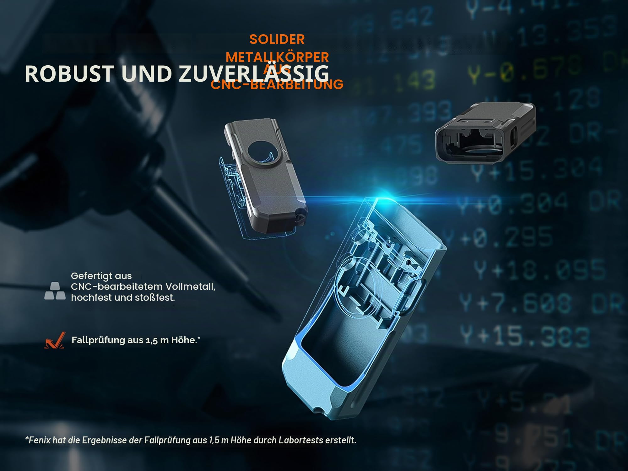 FENIX - E06R – Taschenlampe, Schlüsselanhänger, 3-in-1-750 Lumen (schwarz)