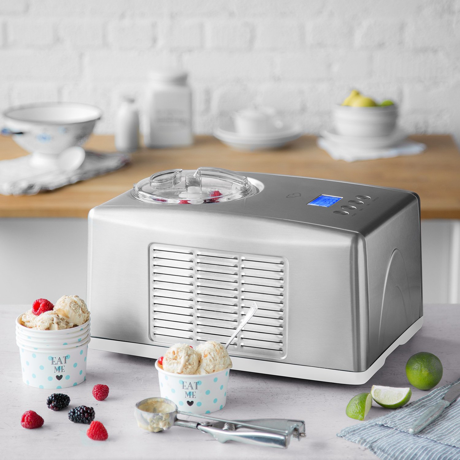 Buy Ice Cream Maker Emma with Compressor 150W, 1.5L, Stainless Steel