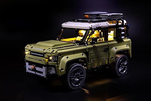 Brick Loot Kit de luces LED de lujo para tu Lego Land Rover Defender Set 42110 (juego de Lego no incluido)