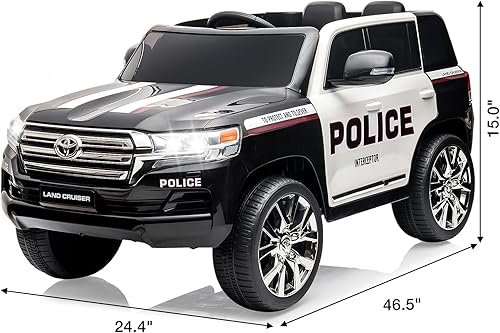 Miniatura 2 de Vehículo de policía eléctrico para niños de 2 plazas, SUV de 2 plazas con licencia Toyota Land Cruiser con licencia de 12 V, control remoto de 2.4