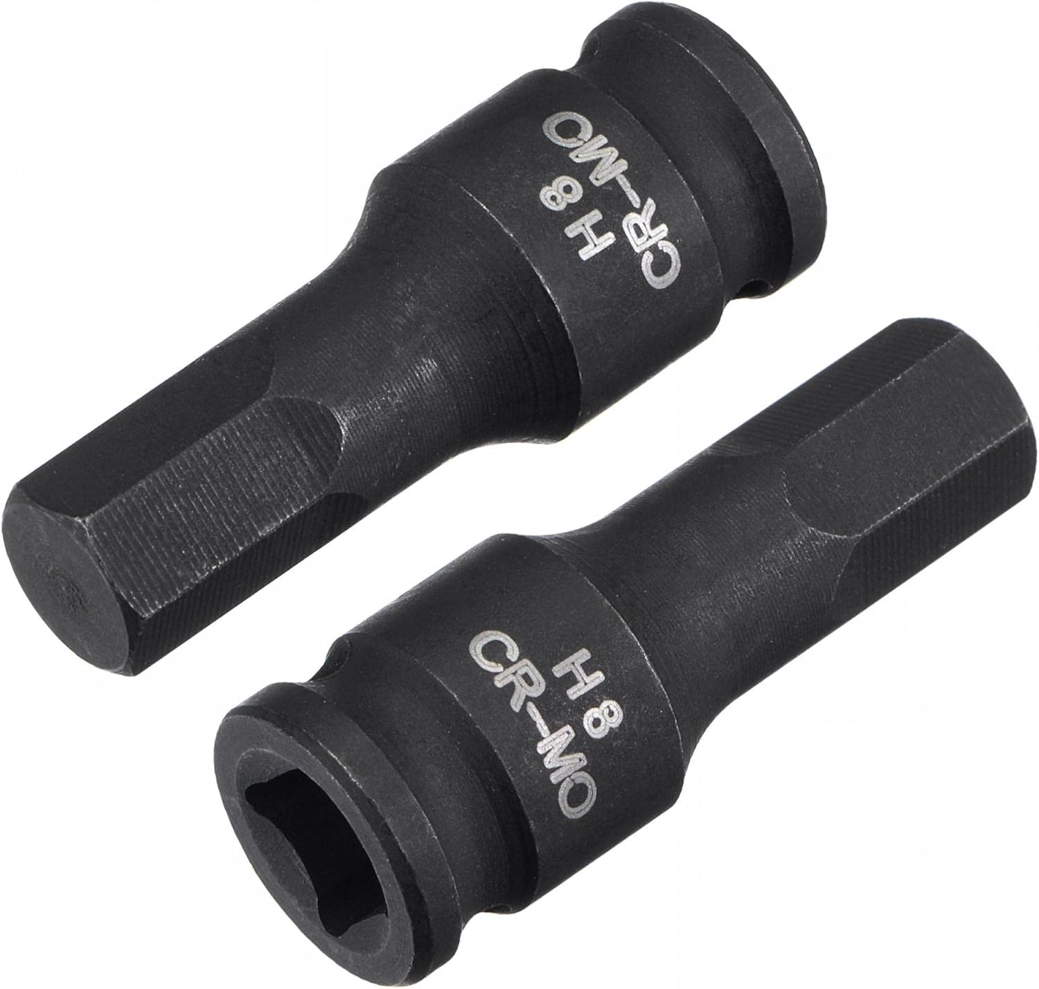 uxcell 8mm Impact Hex Bit Socket, 1/4" Square Drive 35mm Length CR-MO Metric Sizes 2 Pcs