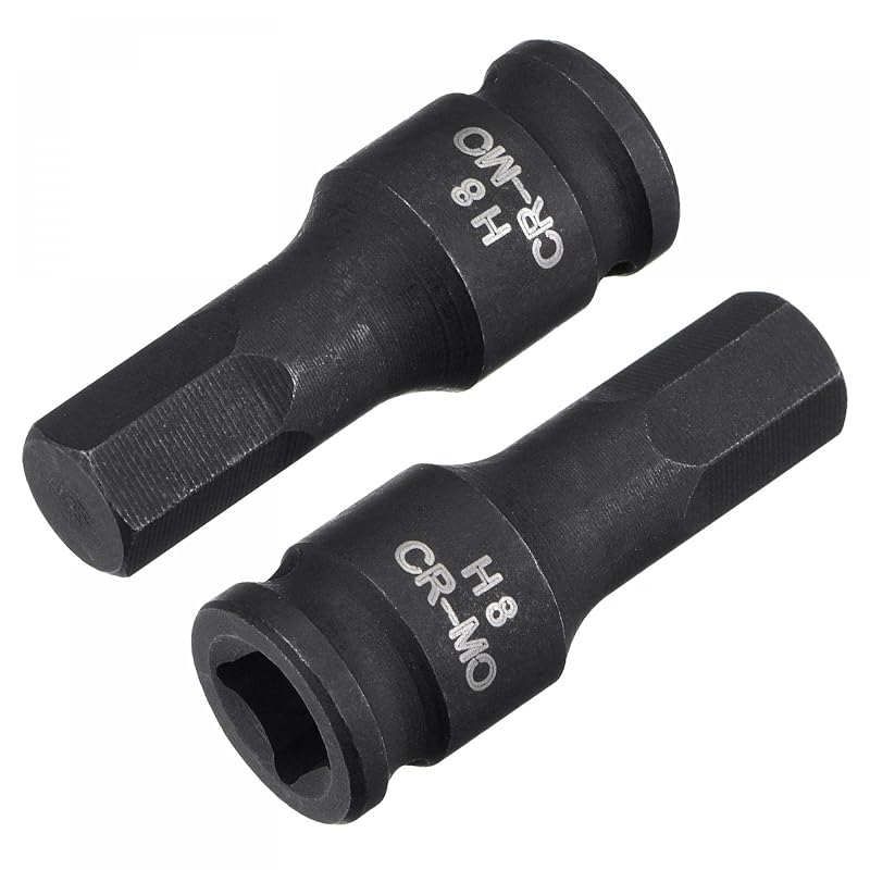 Soquete de impacto uxcell com bit sextavado, encaixe quadrado de 6,35 mm (1/4 pol.), 35 mm, 2 peças