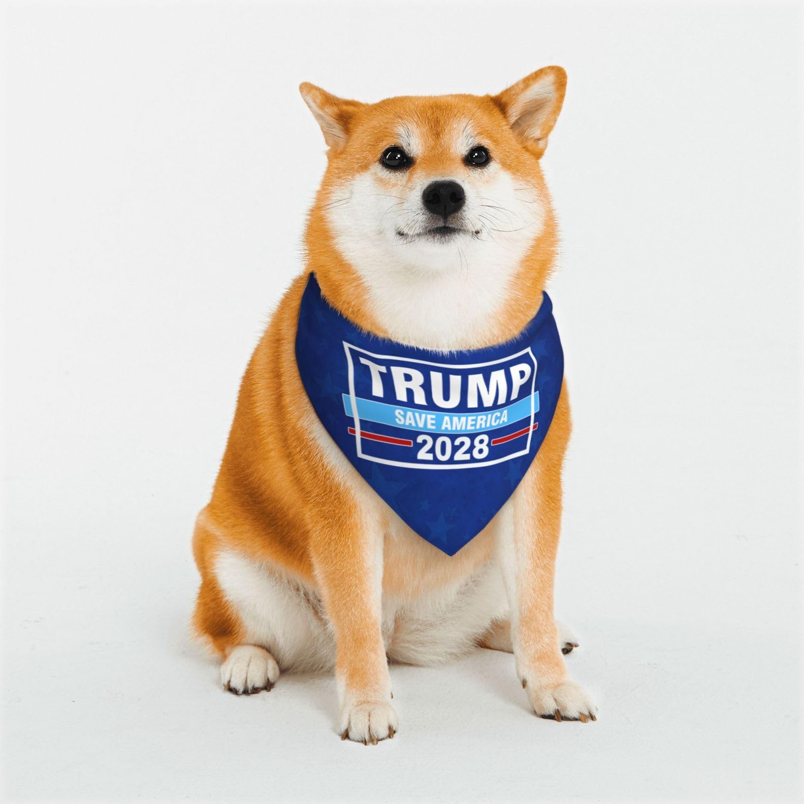 American Flag Tr-u-m p 2028 Dog Bandanas Birthday Scarf Adjustable Large Pet Washable Scarves for Small Medium Large