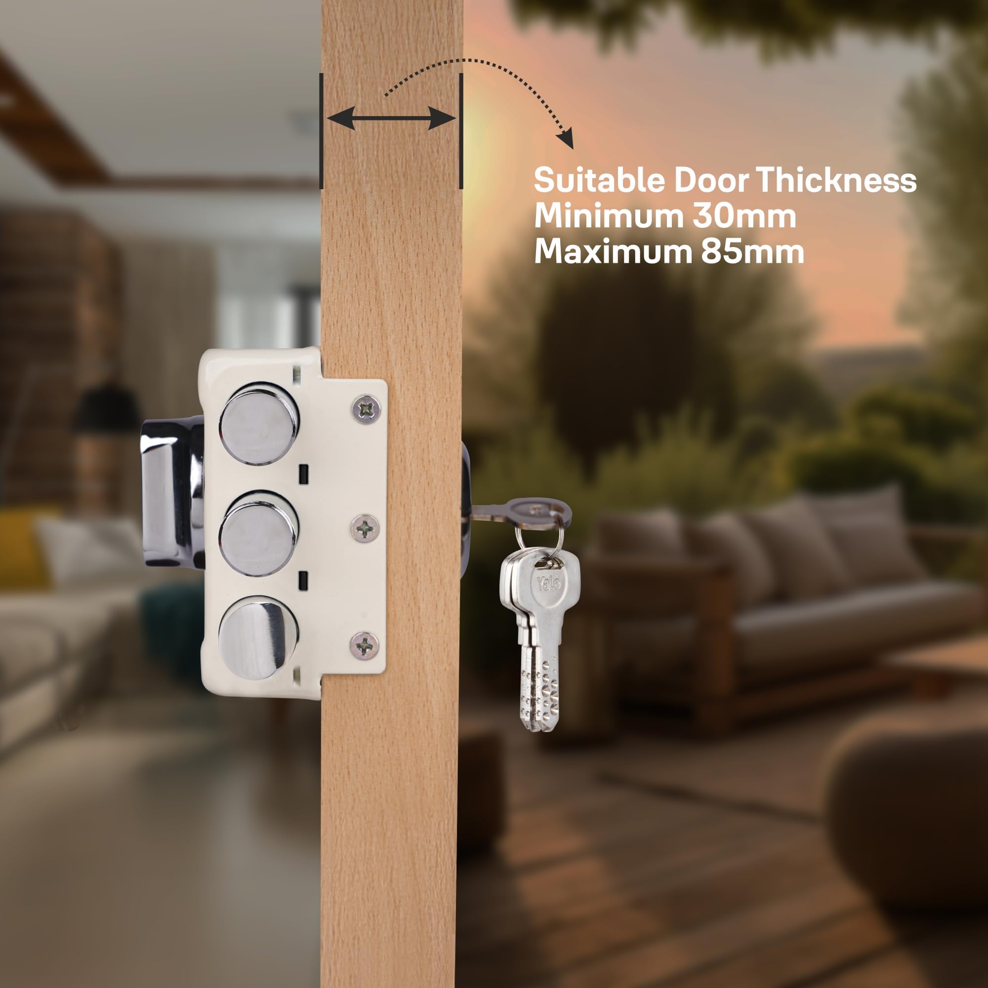 Yale 'Rim Lock, 3 Deadbolts, Thumbturn, 4 Dimple Keys — Amazon image 2