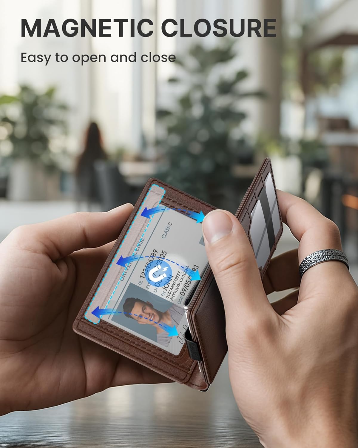 typecase Leather Wallet for Men Card Holder: Premium Genuine Leather, RFID Blocking, Slim, Minimalist, Front Pocket - 15 Cards Capacity | ID Window | Money Clip (Brown) - Image 8