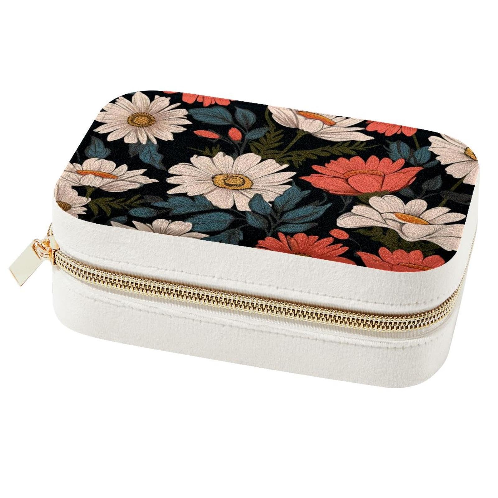 Boîte à bijoux florale cadeau de demoiselle d'honneur coffret portable pour colliers